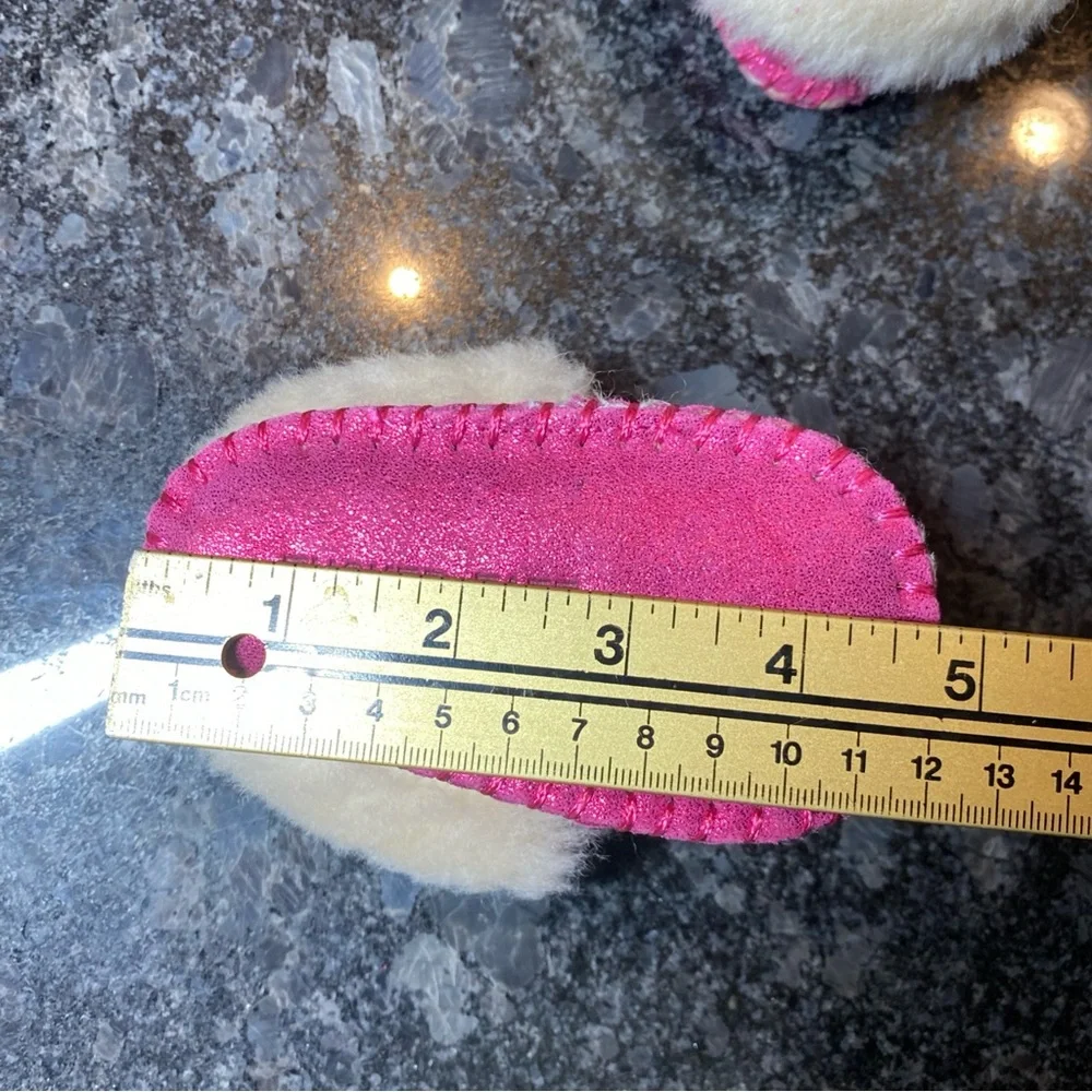 Tucker & Tate Genuine Leather Fur Lined Baby Moccasins Pink Size Small
